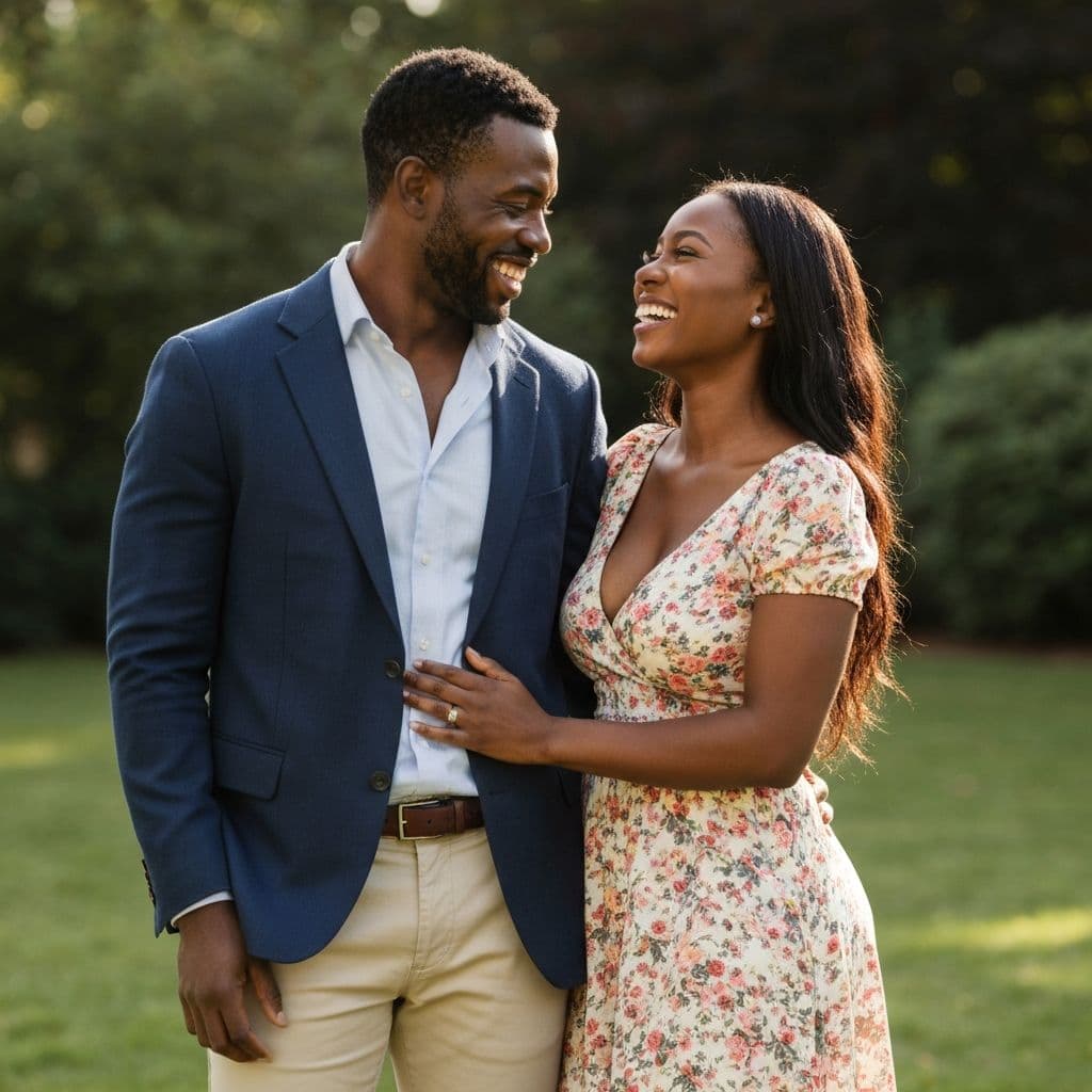 African couple sharing an intimate moment