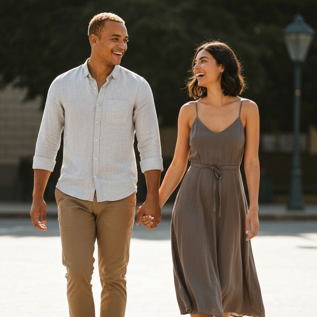 Couple embracing warmly