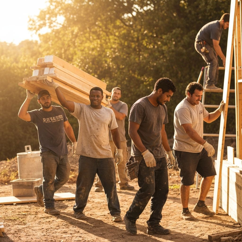 Men on mission trips serving communities